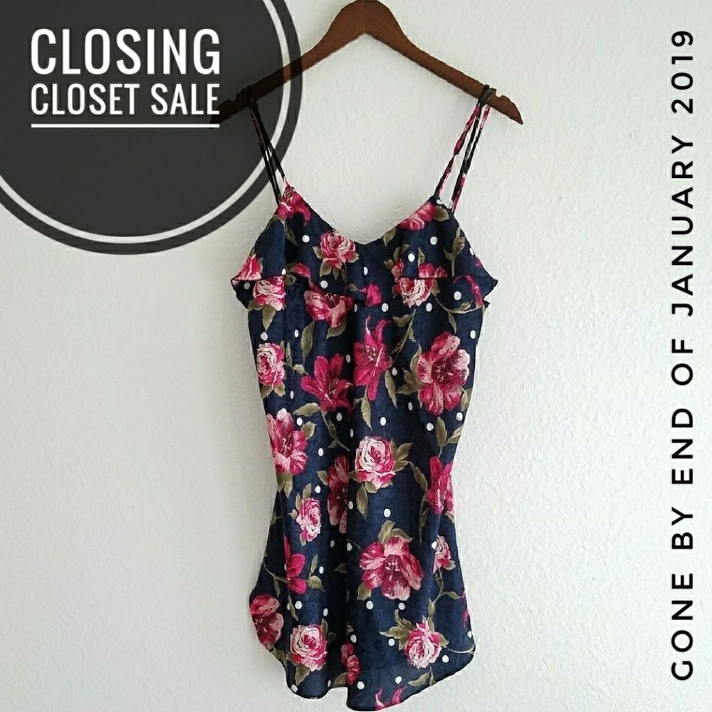 ☆LAST DAY!☆ Blue Floral Lingerie Slip